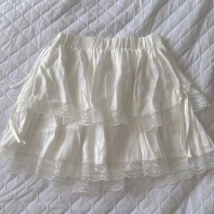 White Frills Mini Skirt